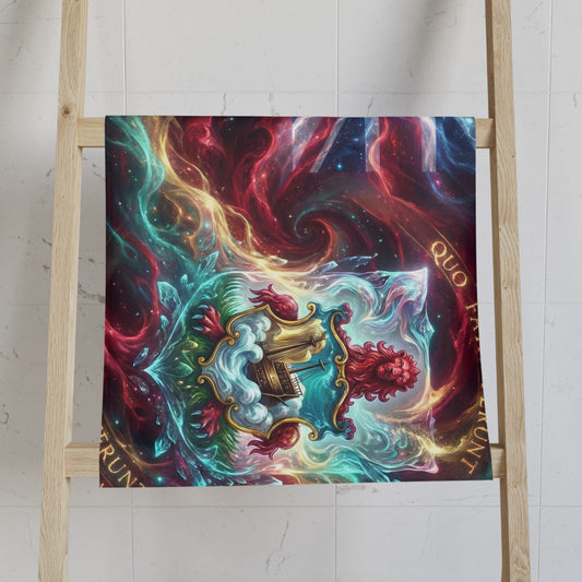 Bermuda Mystic Flag - Latin Motto Hand Towel