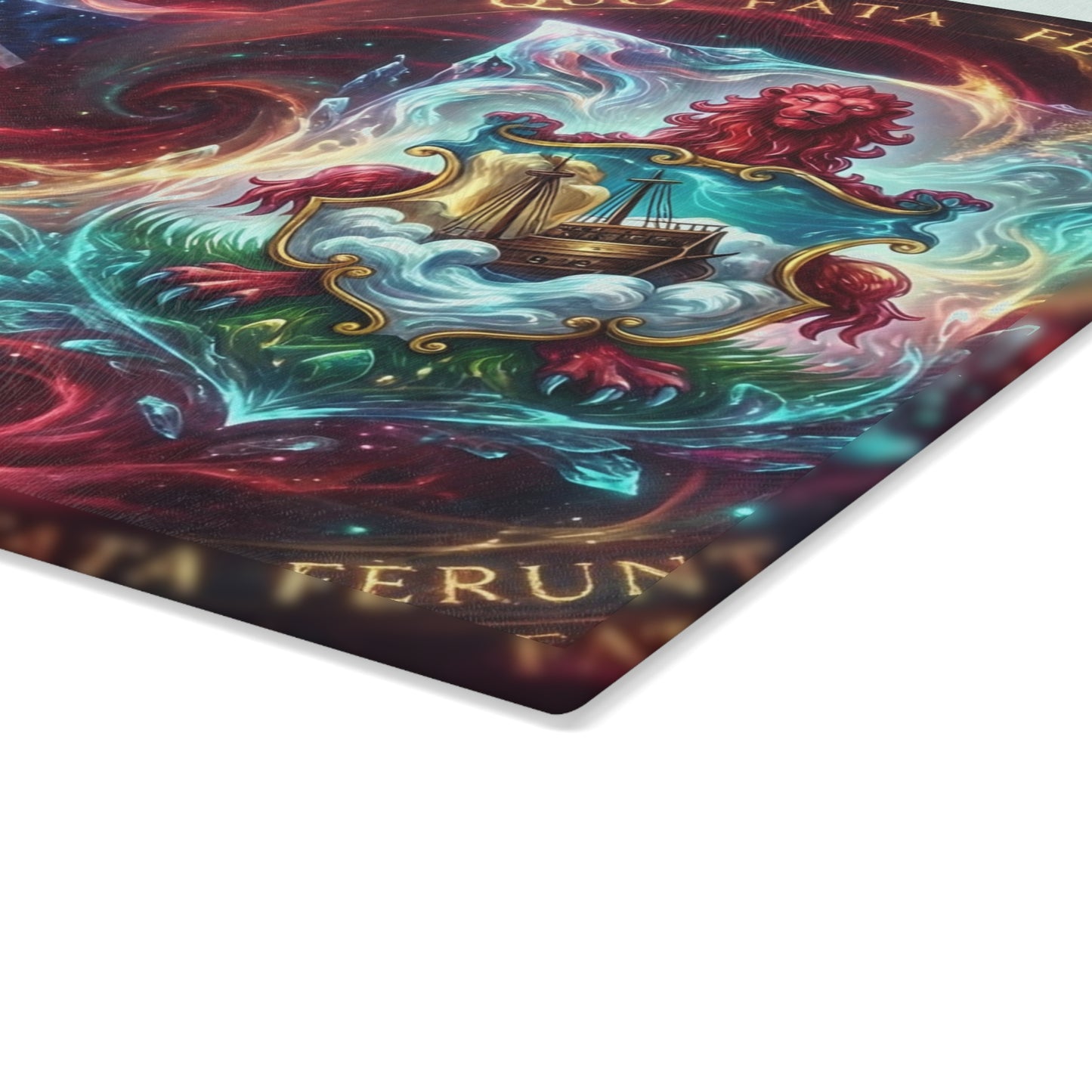 Bermuda Flag Glass Cutting Board — Latin Motto