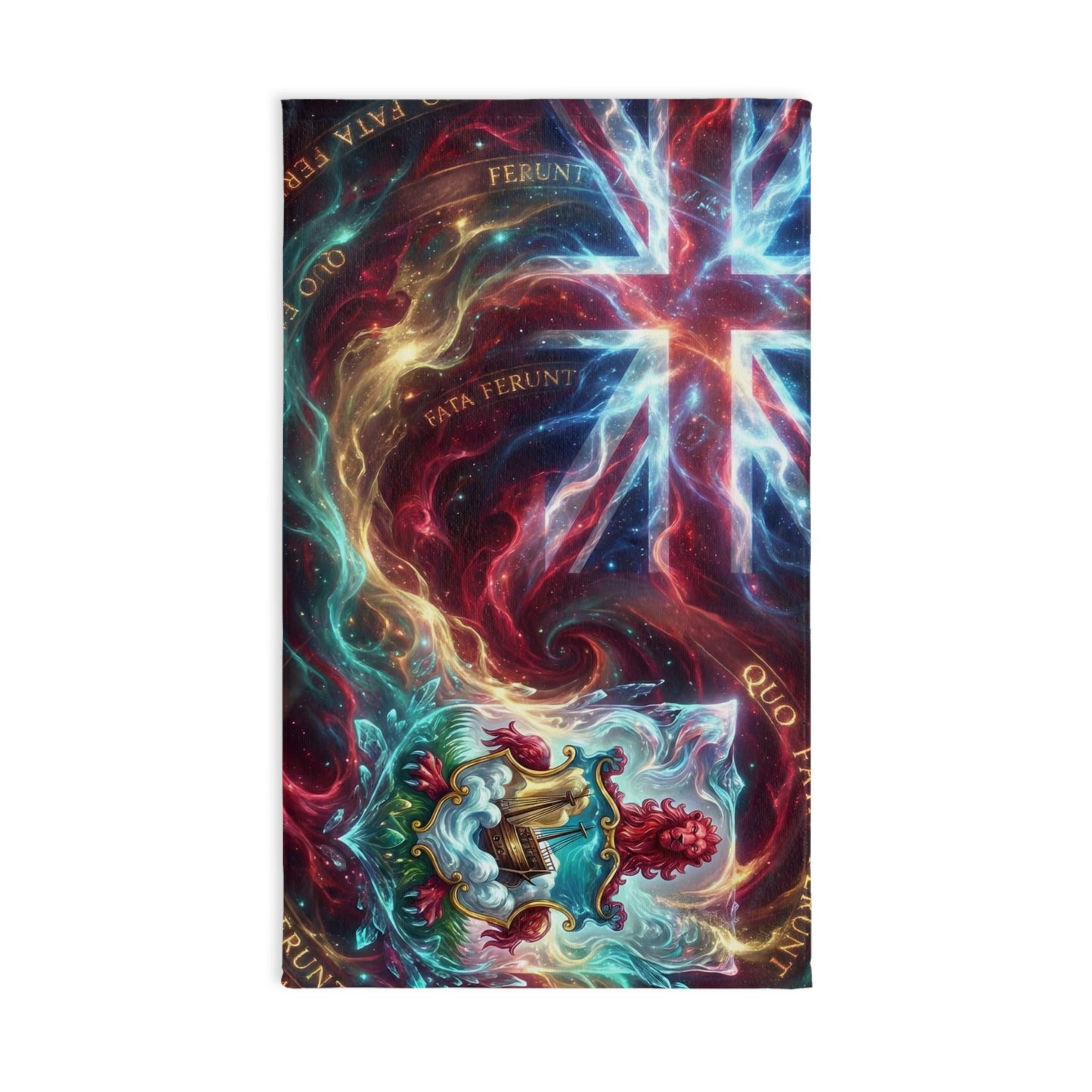 Bermuda Mystic Flag - Latin Motto Hand Towel