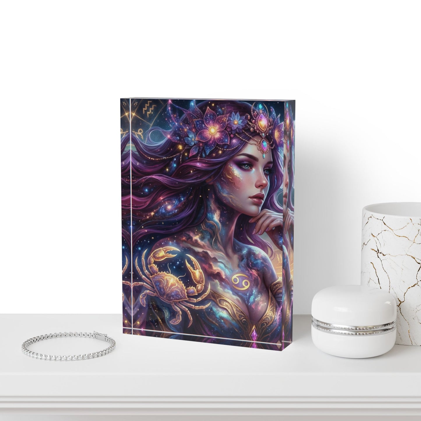 Zodiac Cancer Goddess — Mystical Astrology Art Decor