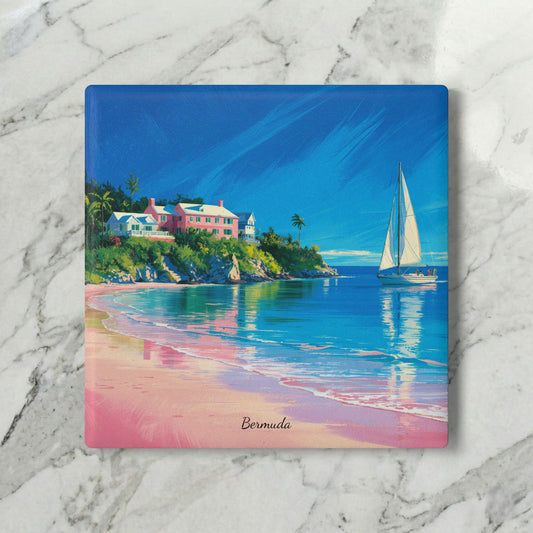 Bermuda Art Ceramic Coaster