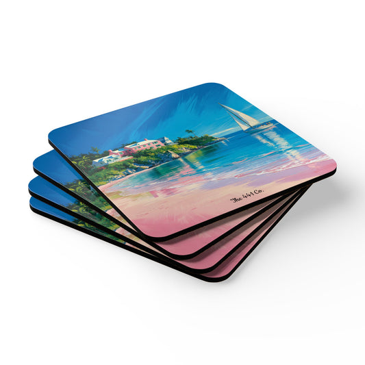Bermudian Art Corkwood Coaster Set