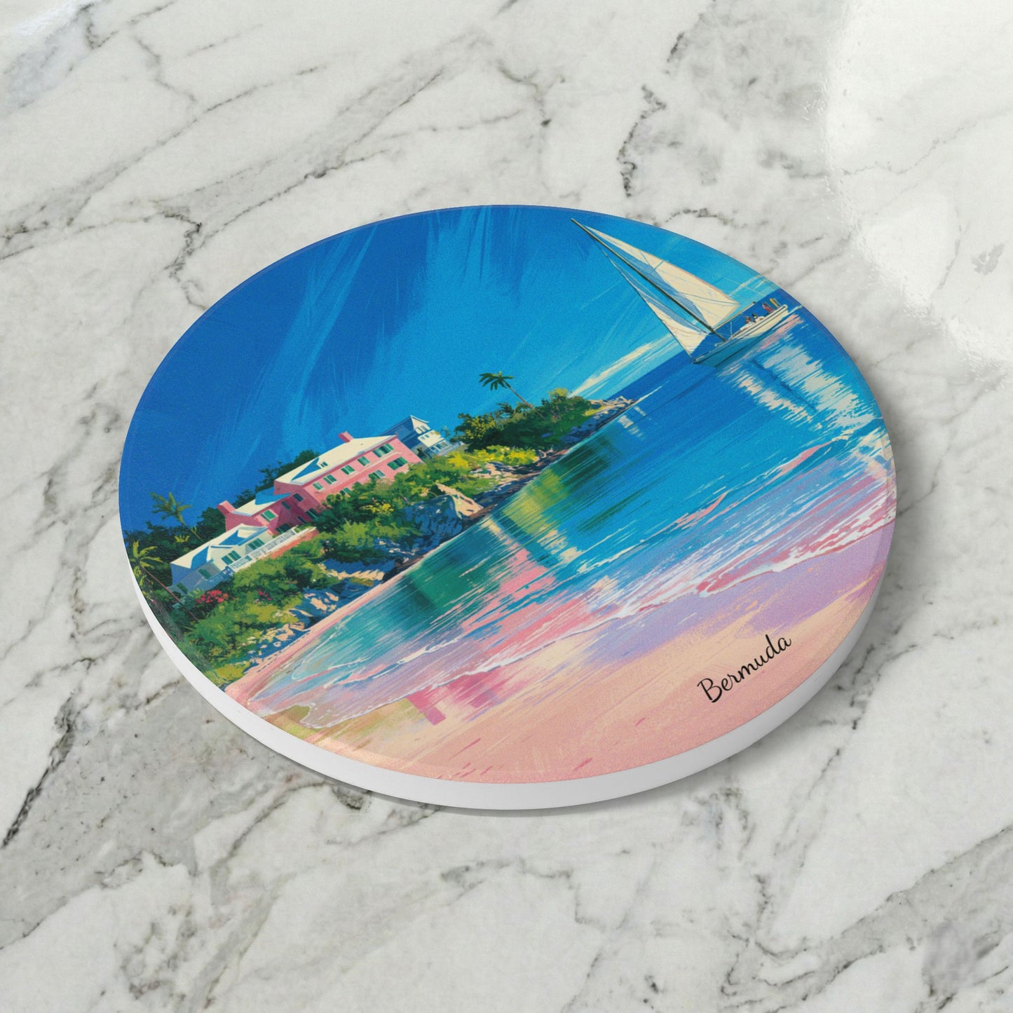 Bermuda Art Ceramic Coaster