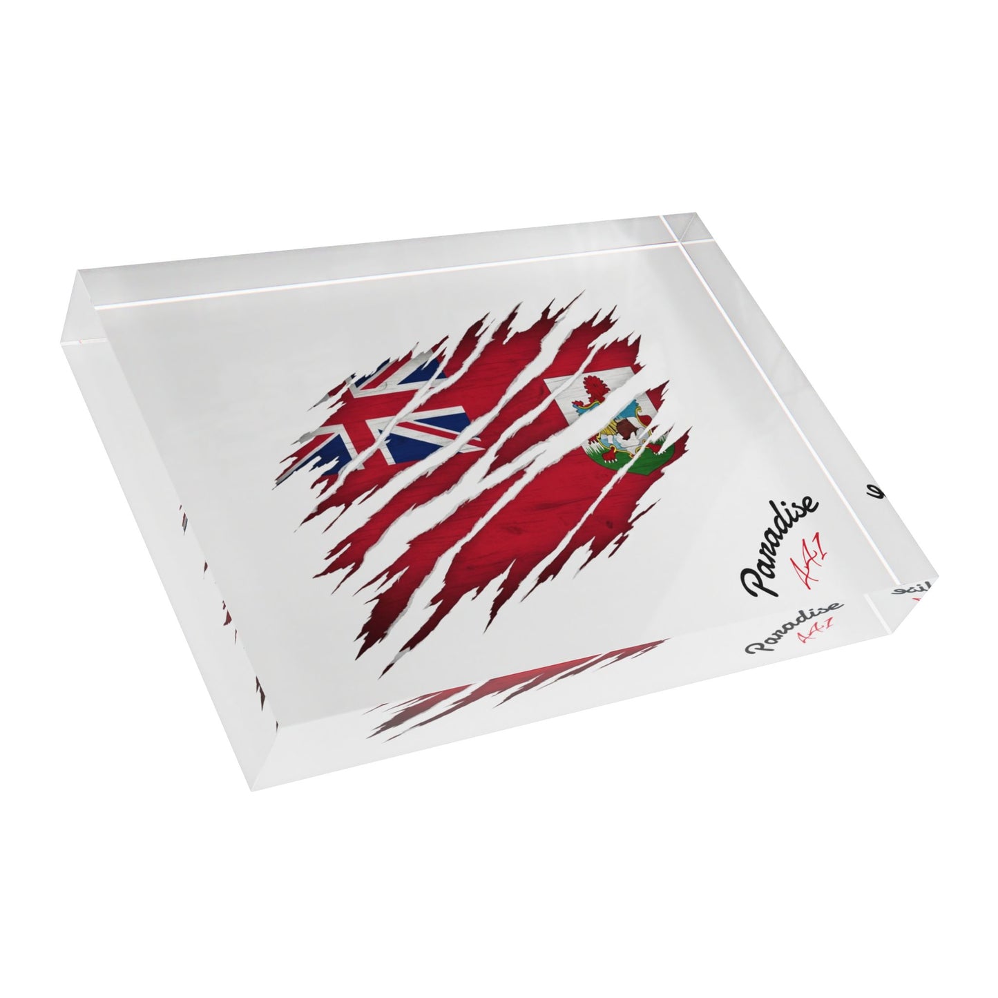 Bermuda Flag | Patriotic Torn-Ripped Design Acrylic Display