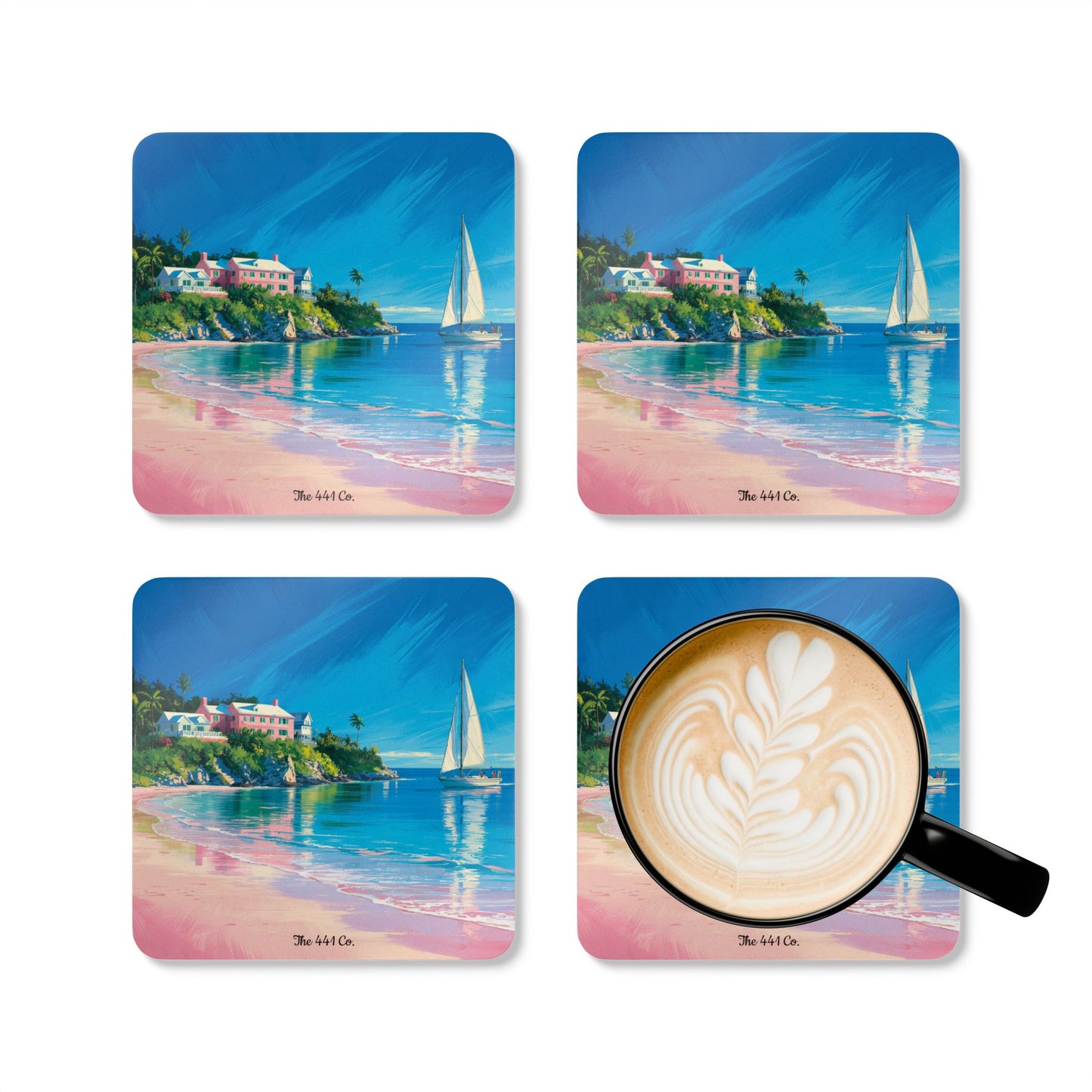Bermudian Art Corkwood Coaster Set