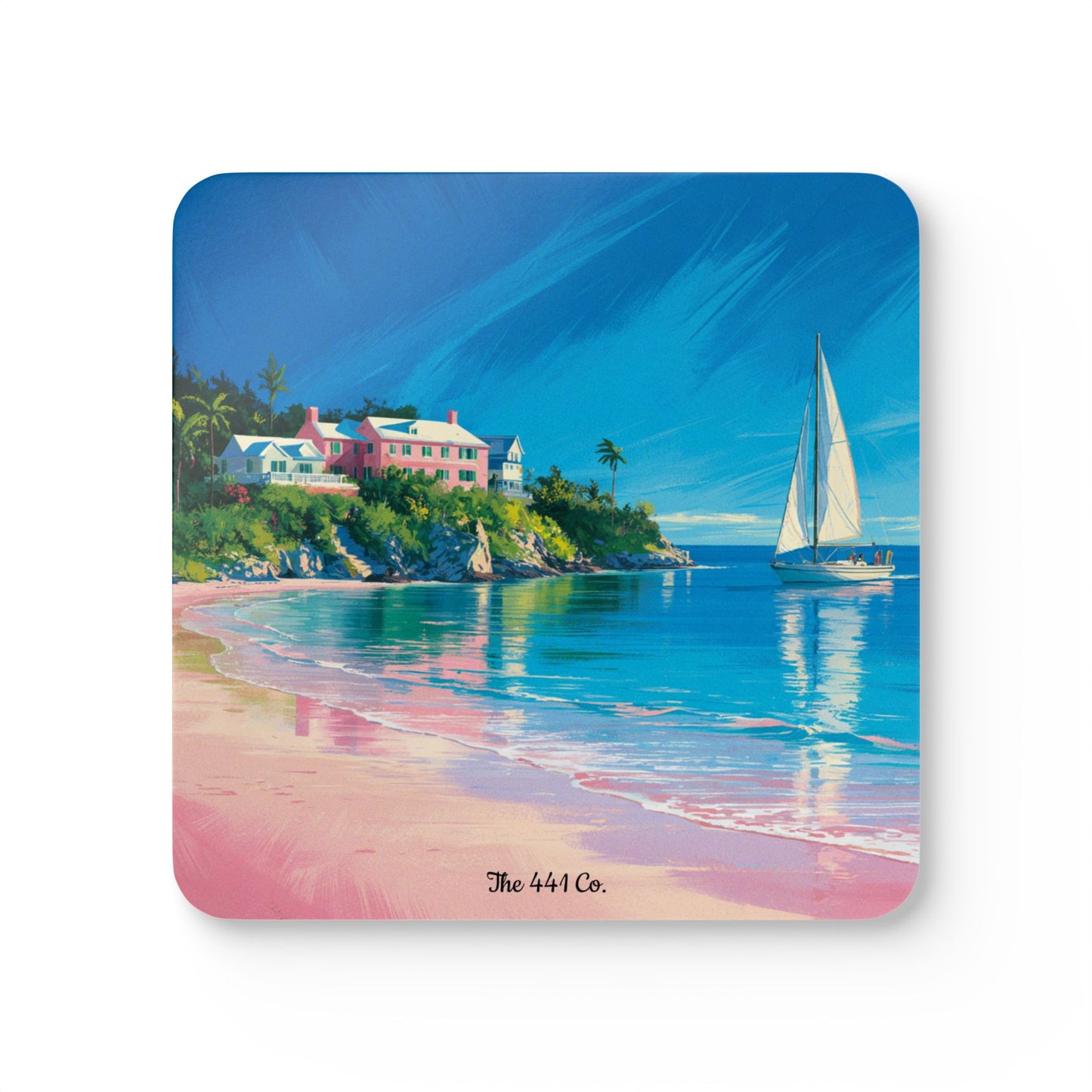Bermudian Art Corkwood Coaster Set