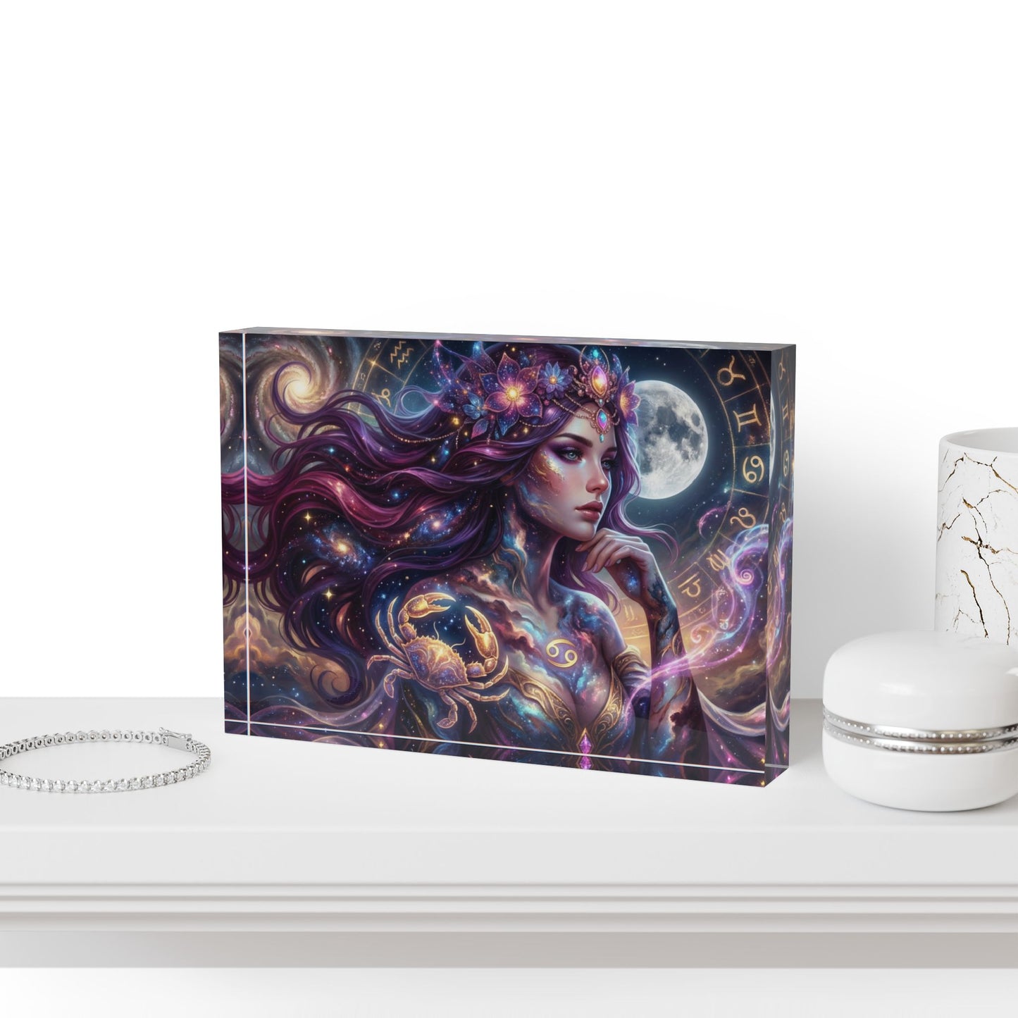 Zodiac Cancer Goddess — Mystical Astrology Art Decor